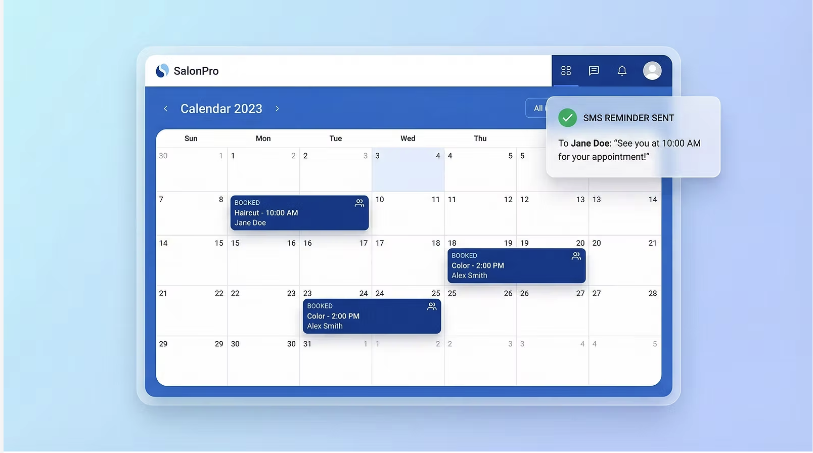 Callico bookingsystem dashboard